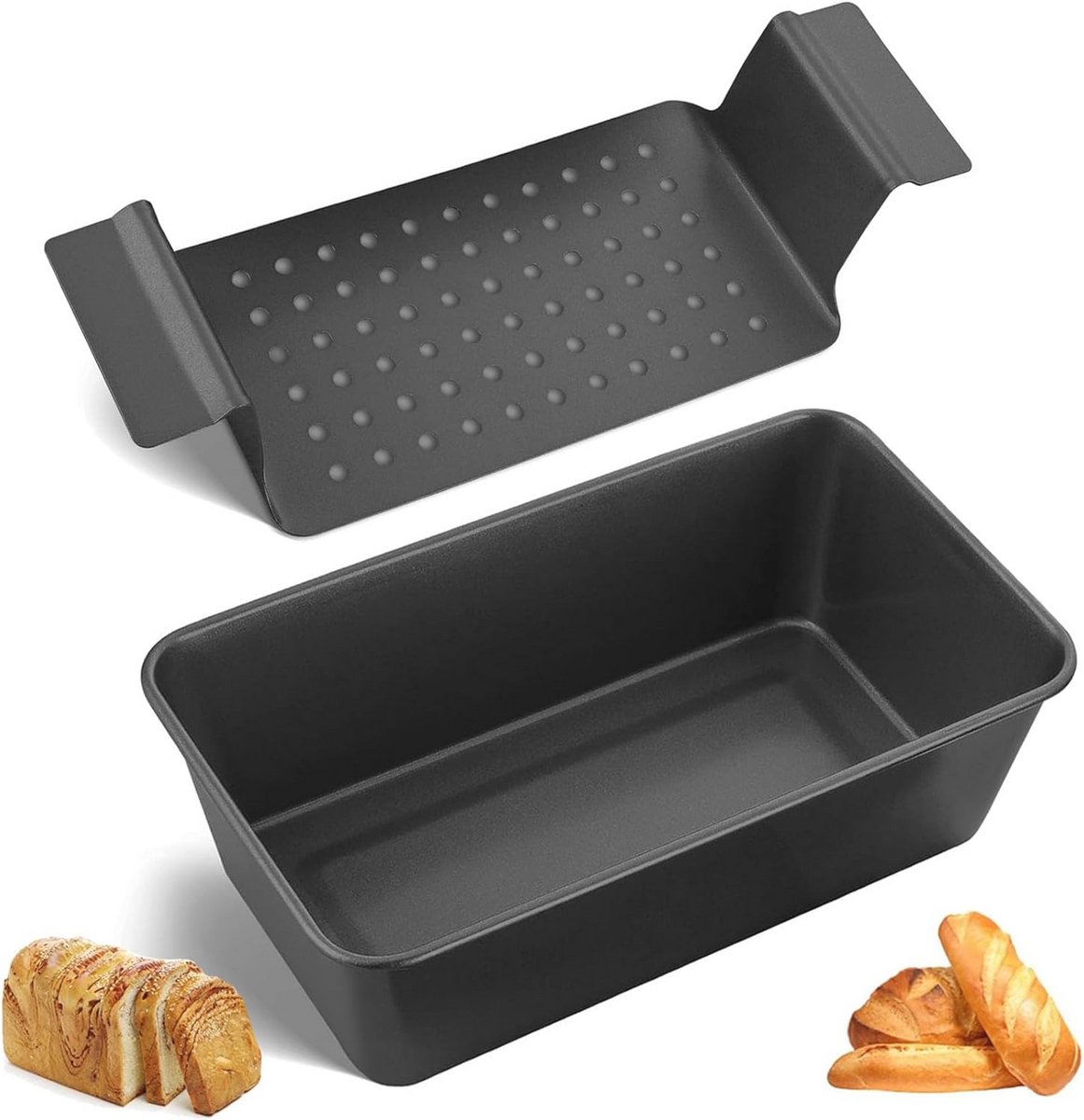 Rechthoekige broodbakvorm 24 x 14 x 6,5 cm - 2 stuks voor bakliefhebbers