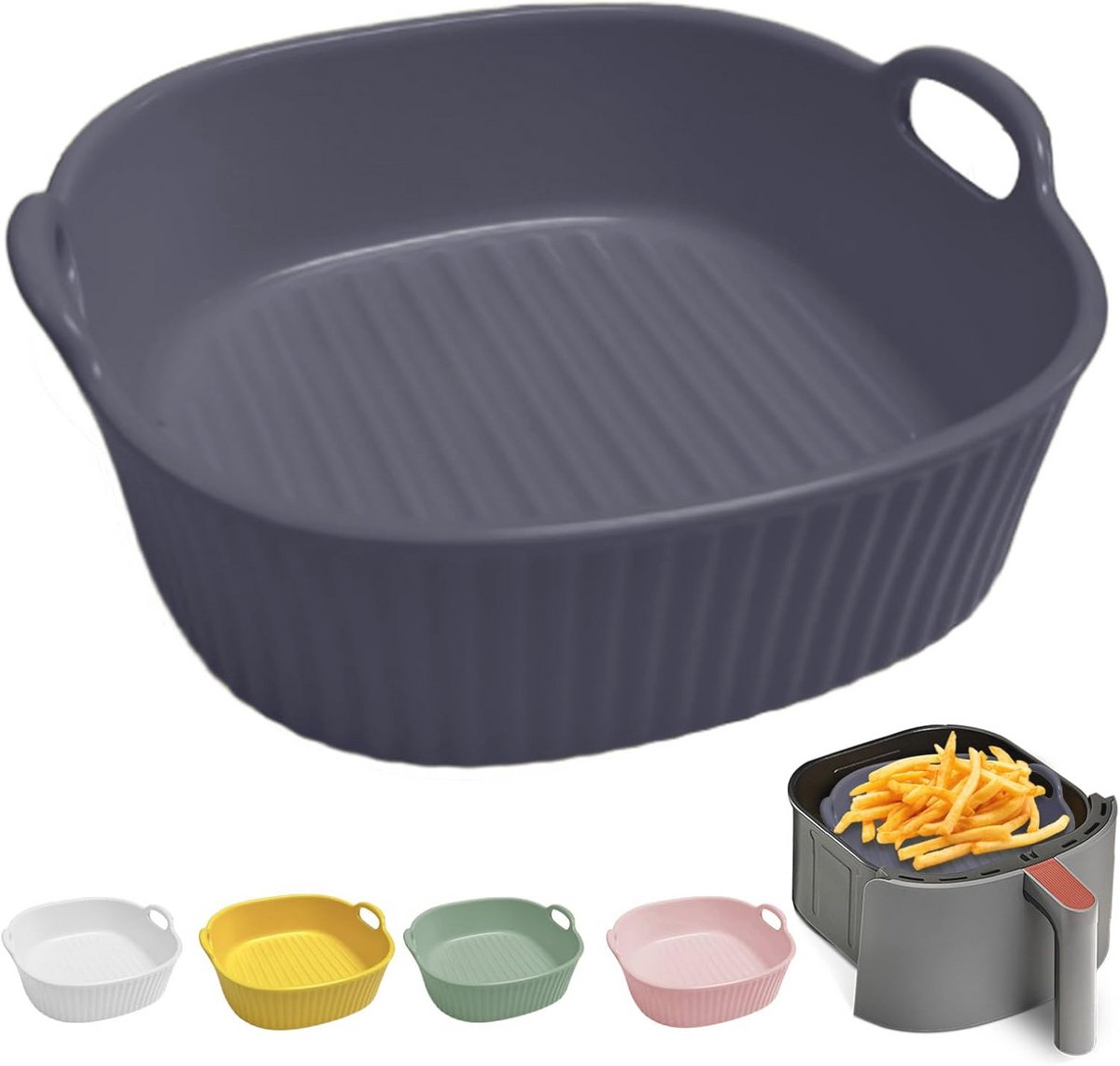 Ronde keramische ovenschaal voor frituur- en ovenbereidingen - 17,5 x 16 x 5,5 cm