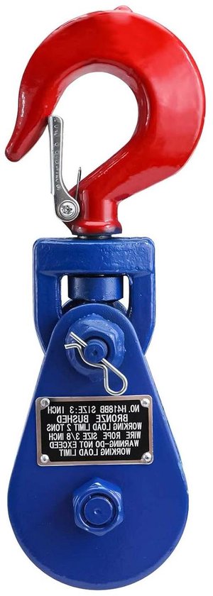 KOTARBAU Katrol Met Draaghaak – Max. 1000 Kg – Gepoedercoat Staal – Voor Bouw, Garage En Magazijn – Touwrol Met Veiligheidshaak