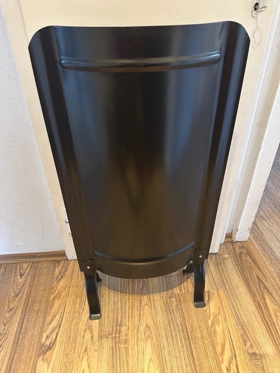 Zwarte oven scherm met voeten 91 x 46 cm moderne hittebescherming