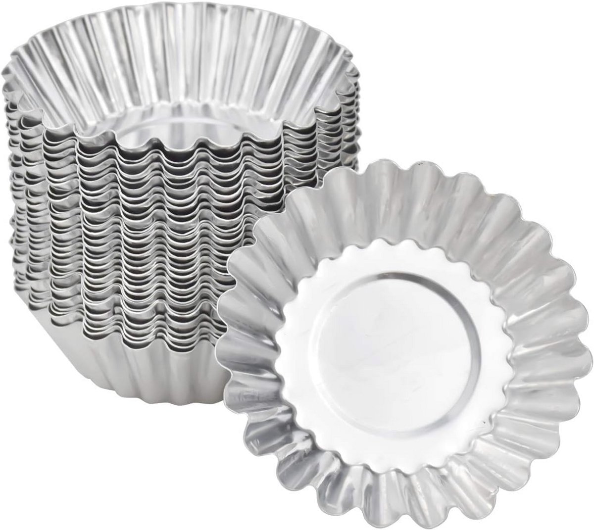 Herbruikbare Tartelette vormpjes - 30 stuks Aluminium Muffinvormen met Antiaanbaklaag