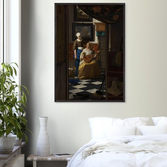 Johannes Vermeer - De liefdesbrief Poster 70x100 cm - exclusief lijst