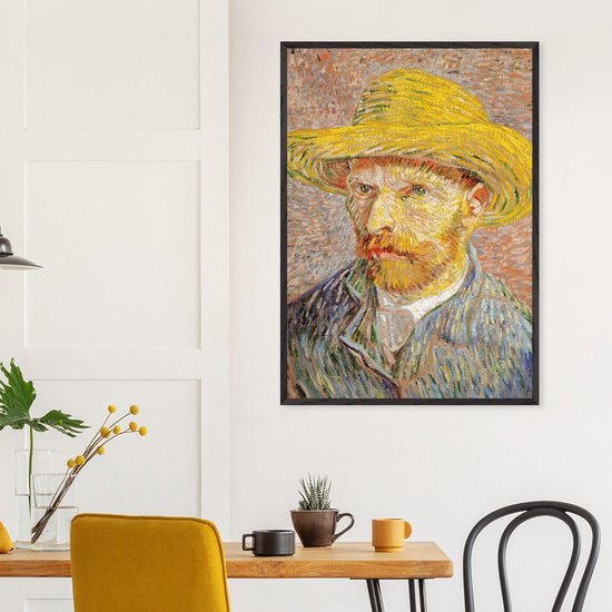 Vincent van Gogh - Autoportrait au chapeau de paille affiche 70x100 cm