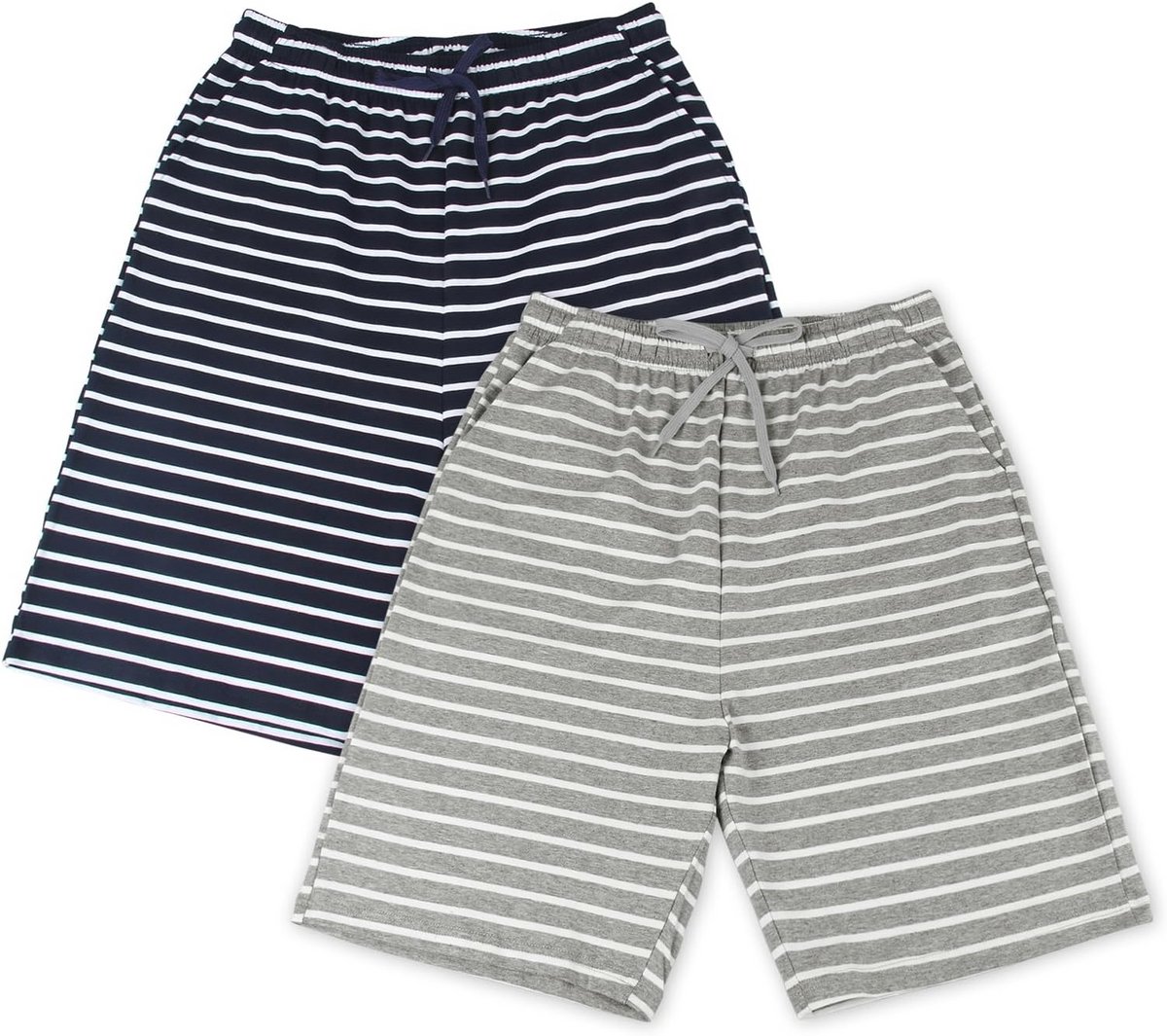 2-pack heren slaapshorts en loungebroeken met zakken
