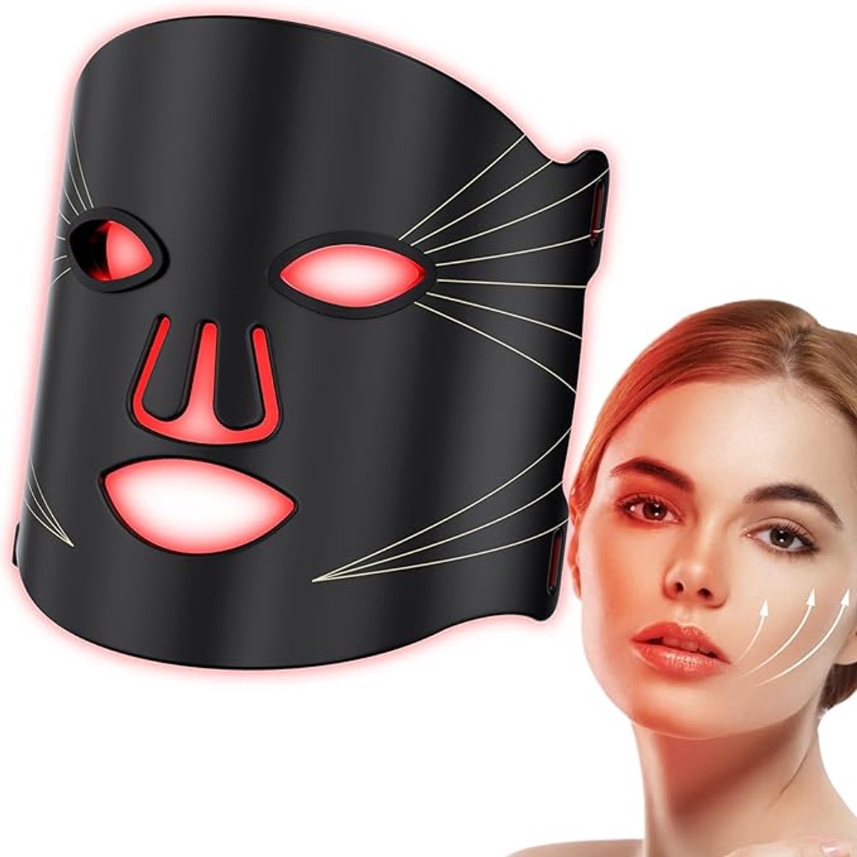 Verte Led-Gezichtsmasker - Led Face Mask - 7 kleuren - Red Light Mask - Timerfunctie