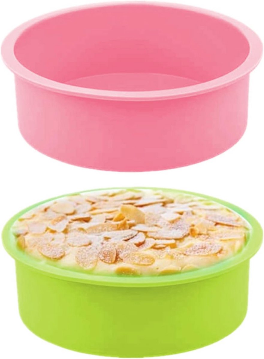 20 cm silicones cakevormen - 2 stuks niet-klevende cakebakvormen voor diverse taarten