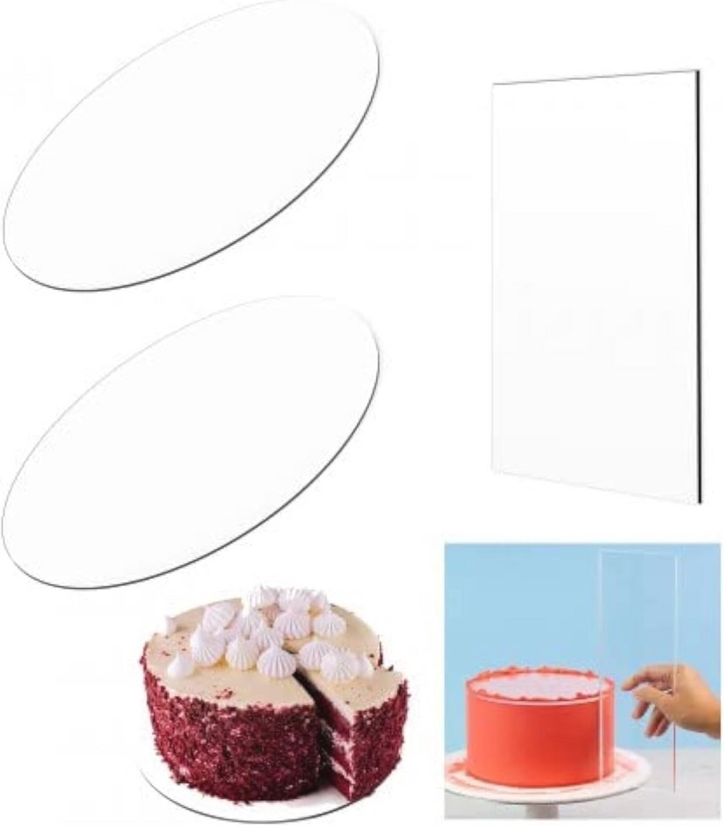 Rond Taartplateau 21 cm - Transparant Acryl Cakebord en Onderlegger