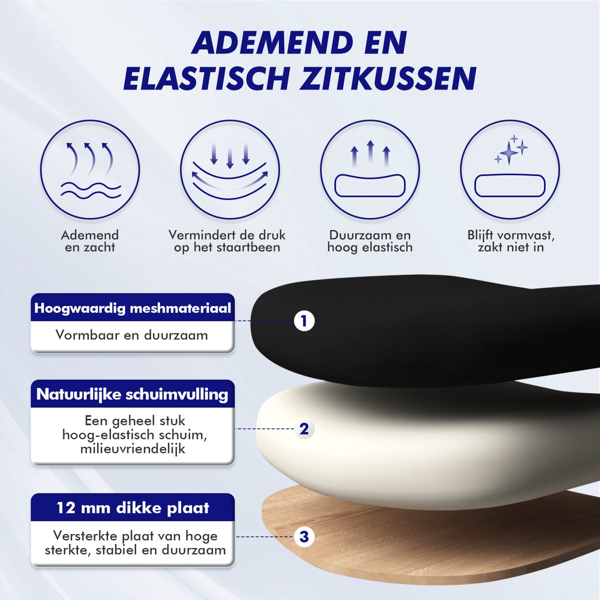 Hiaonyx Ergonomische Bureaustoel met Hoogte Verstelbare - afbeelding 2