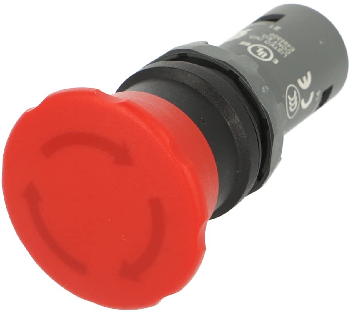 Compact Noodstop Drukknop, Rode Paddestoelkop, 40mm, Twist-Release, 1NO+1NC