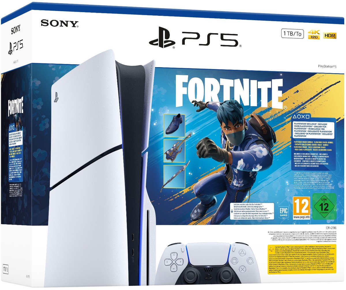PlayStation 5 (1TB) Disc Edition (SLIM VERSION) + Fortnite Flowering Chaos Bundle