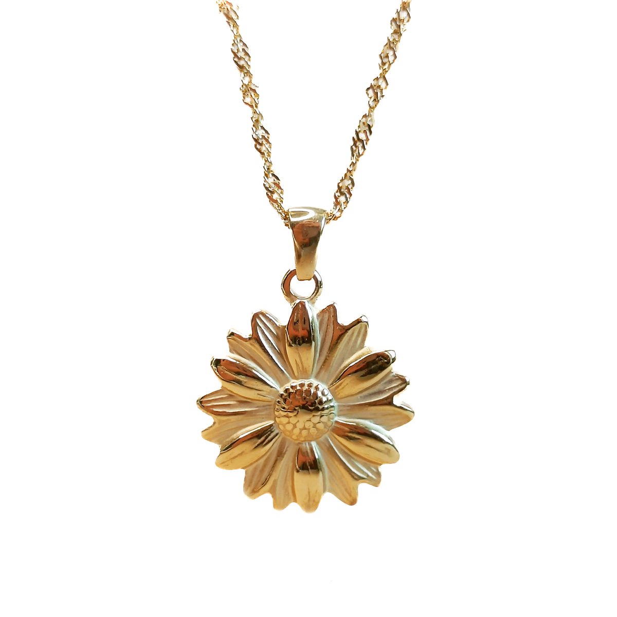 Ava & Imber Daisy Ketting Goud | Verguld Stainless Steel Ketting met Grote Hanger Madelief | Waterproof Sieraden