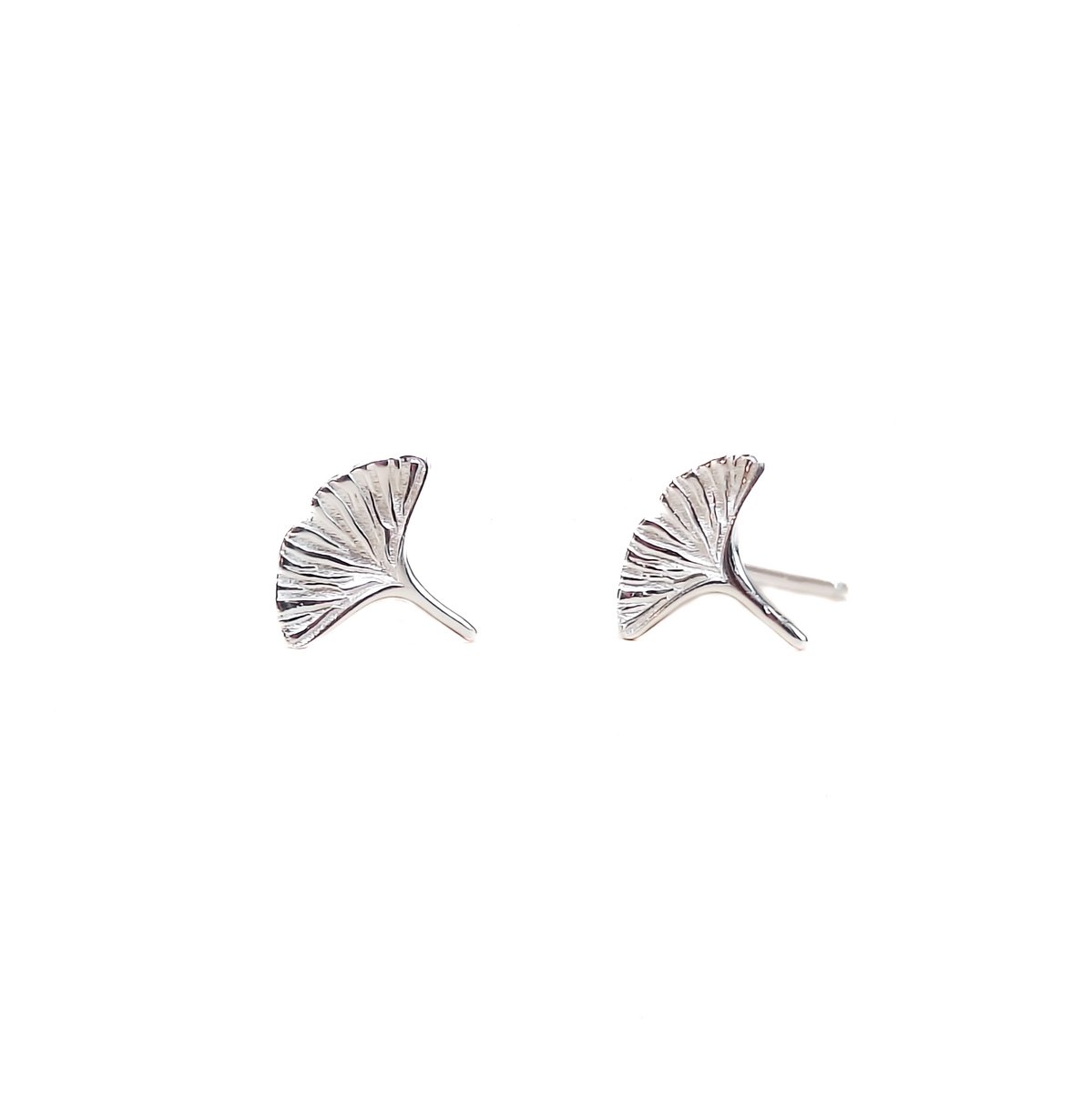Ava & Imber | Ginkgo Studs Sterling Zilver | Ginkgo Oorbellen Oorstekers Blad | 925 Sterling Zilver | Zilveren Oorbellen Dames | Vrouw