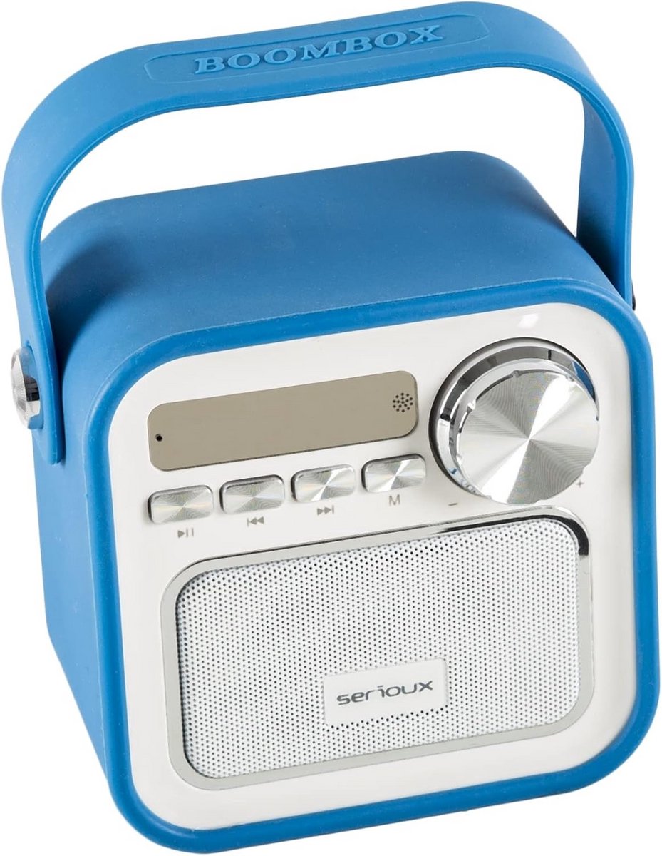 Draagbare Bluetooth Speaker met FM-radio en microSD – Blauwe Draadloze Lautsprecher