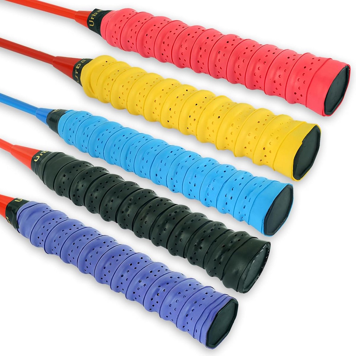 Pack van 5 Antislip Overgrips voor Tennis en Badminton Rackets