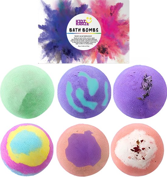 KidzKraze® Bruisballen 6 stuks - Bath Bombs - Kind - Badbom - Badbruisballen - Badschuim Kinderen - Badproducten - Badballen
