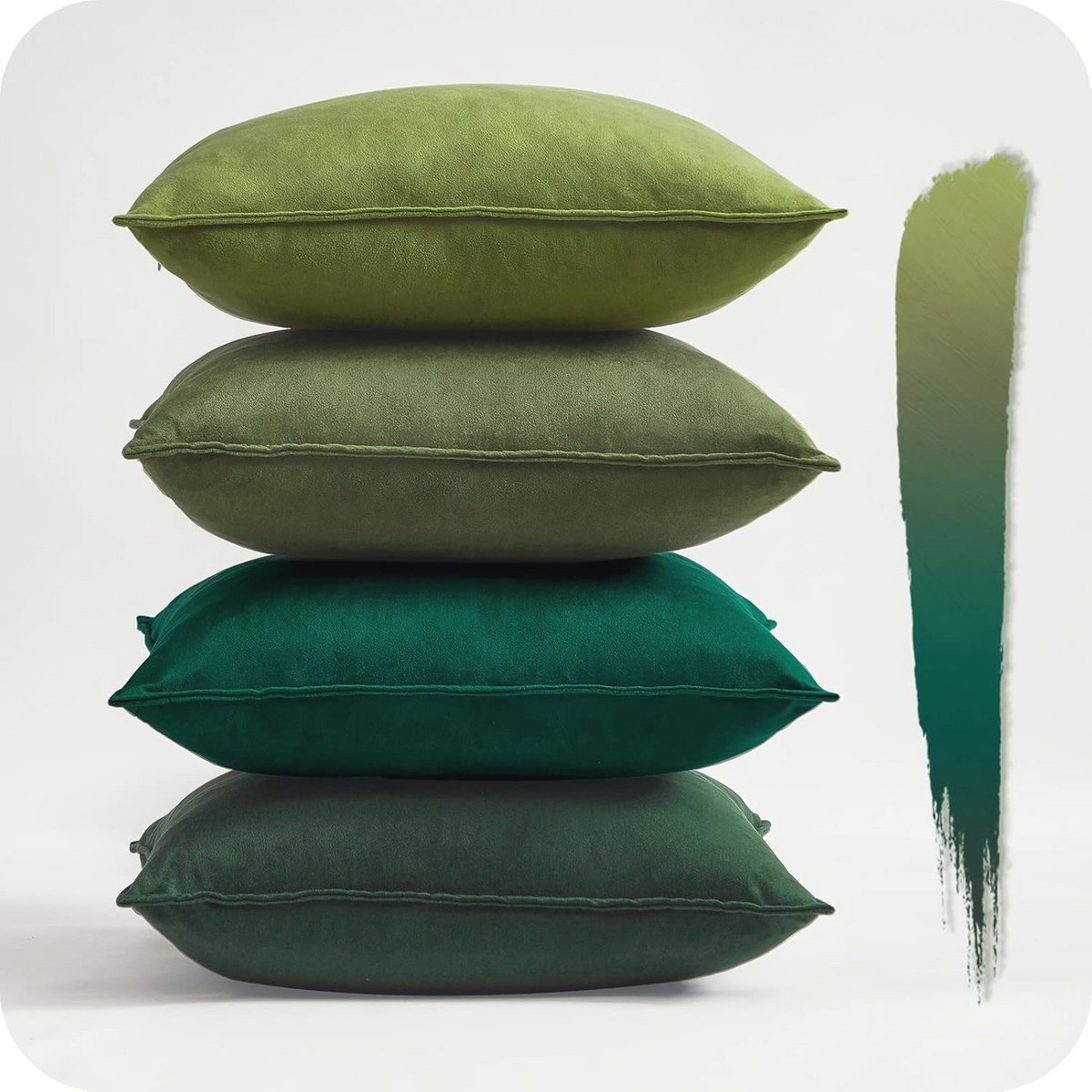 Groene fluwelen kussenhoezen set van 4 - 30 x 30 cm voor tuinstoelen en woonkamer