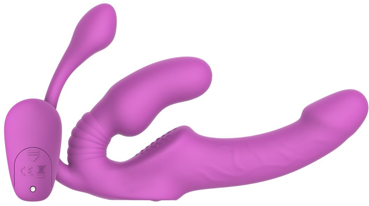 Teazers – Strapless Strap-On met Anaal Plug – Pink