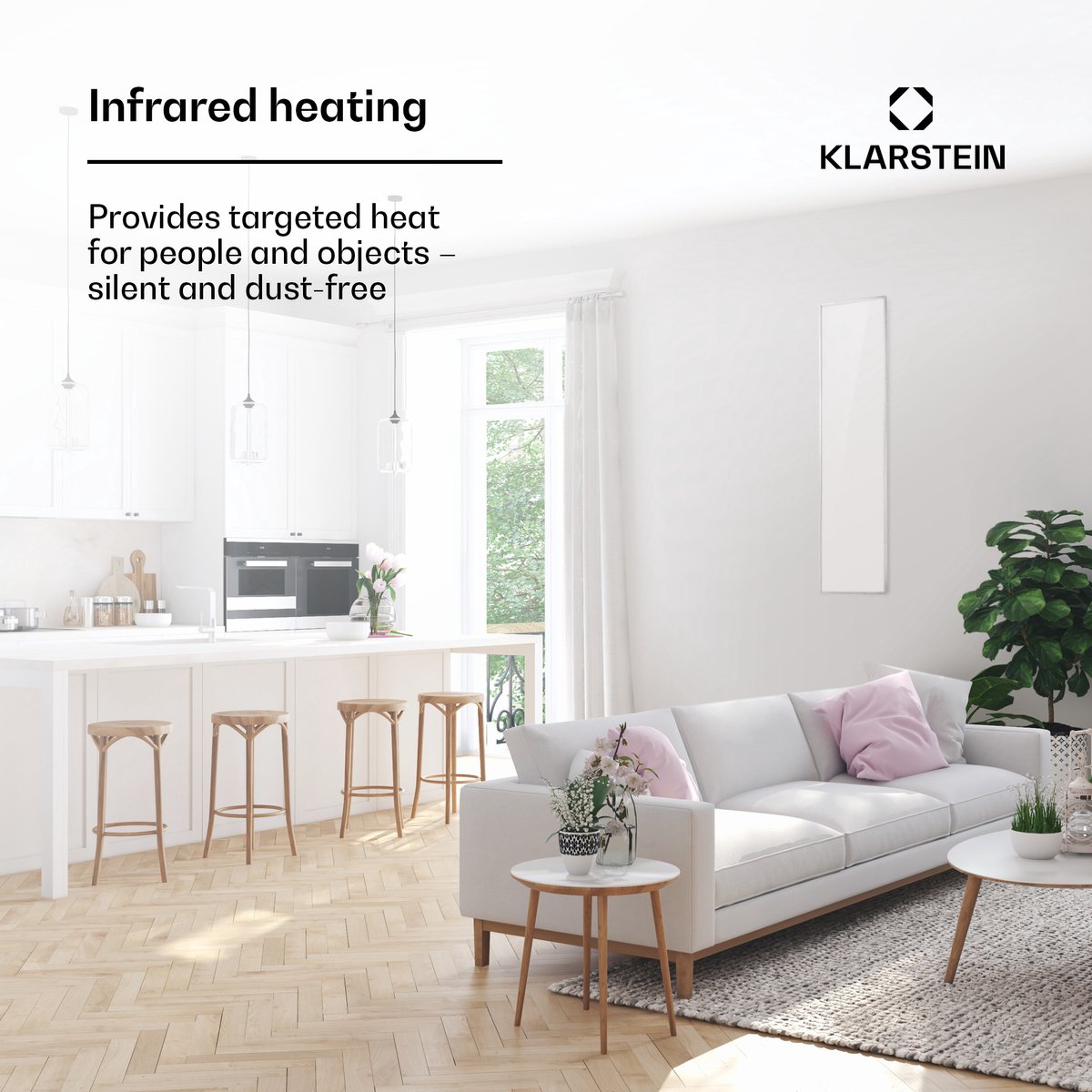 Klarstein Air infraroodverwarming, 360 W infraroodpaneel met open raamdetectie, wandmontage, thermostaat, timer en afstandsbediening, ruimtebesparende CO₂-vrije energiezuinige elektrische verwarming – foto 5