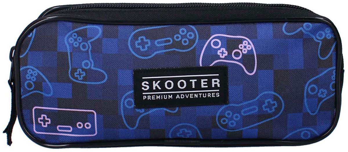 Skooter Winning Streak Tekenetui - 9 x 22 x 8 cm - Blauw - Pencil Case 2 compartiments - Schoolspullen