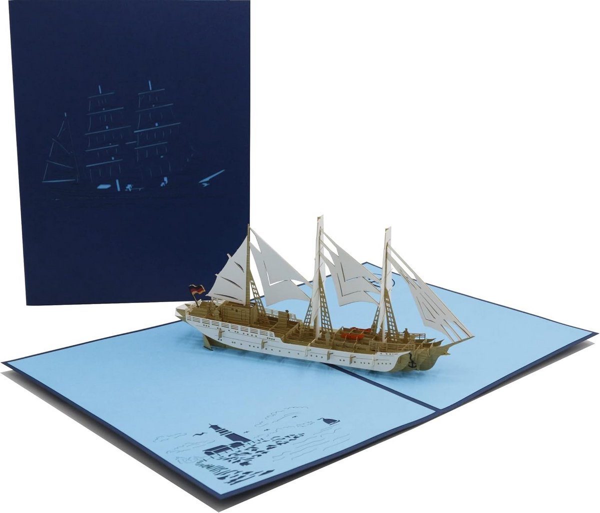 3D Vouwkaart Zeilschip - Unieke Pop-up Wenskaart voor Elke Gelegenheid