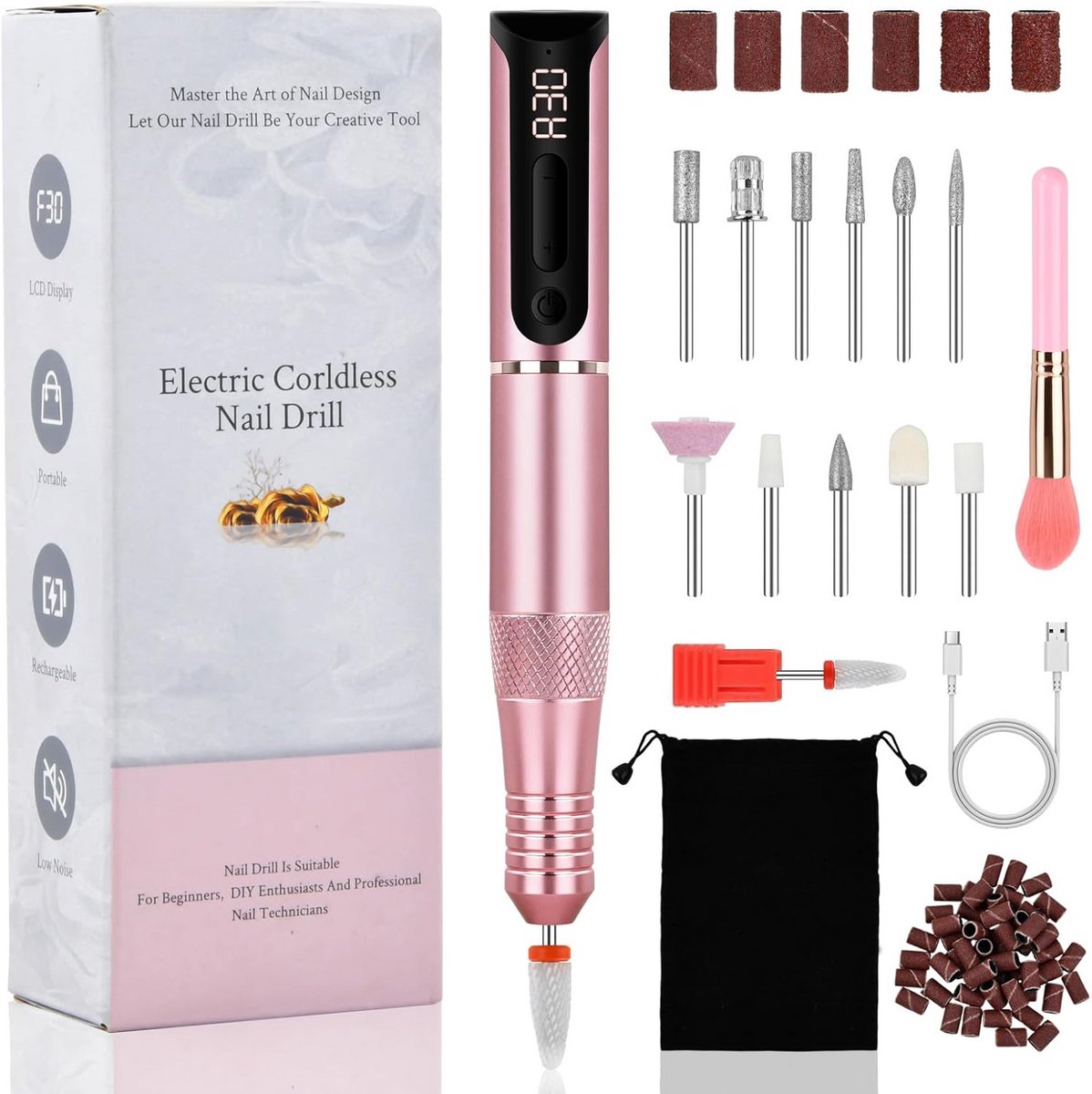 Elektrische Nagelvijl Manicure Pedicure Set - 30.000 RPM Draadloos