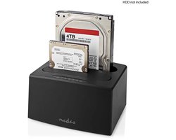 Nedis Docking Station voor Harde Schijf - USB 3.2 Gen1 - USB Type-A - 2 Schijven - 2.5 / 3.5 " - Kaartlezer - Docking - Desktop