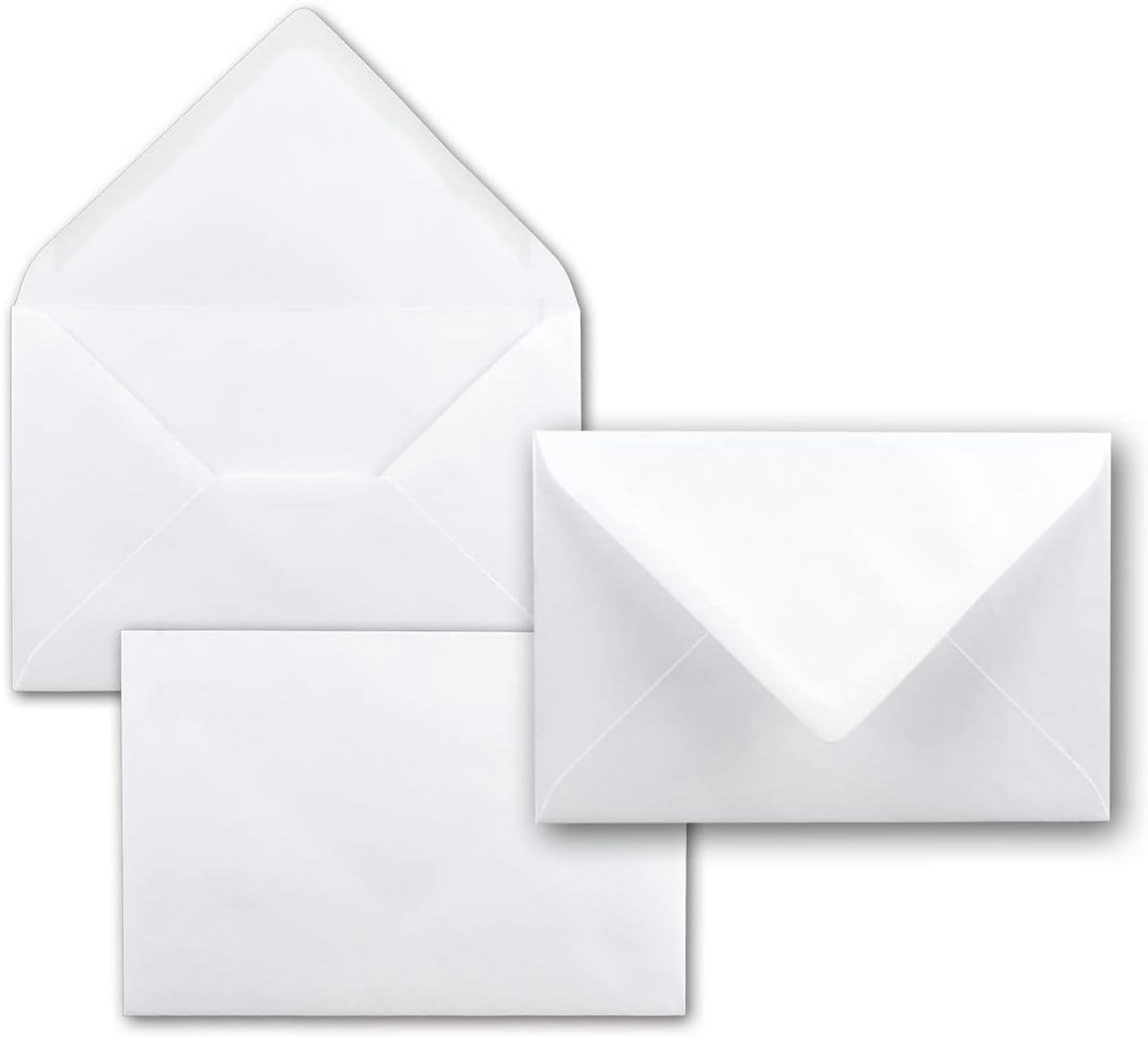 DIN B6 Witte Enveloppen 125 x 185 mm - 120 g/m² Matte Afwerking - Gummed Randen - 75 stuks