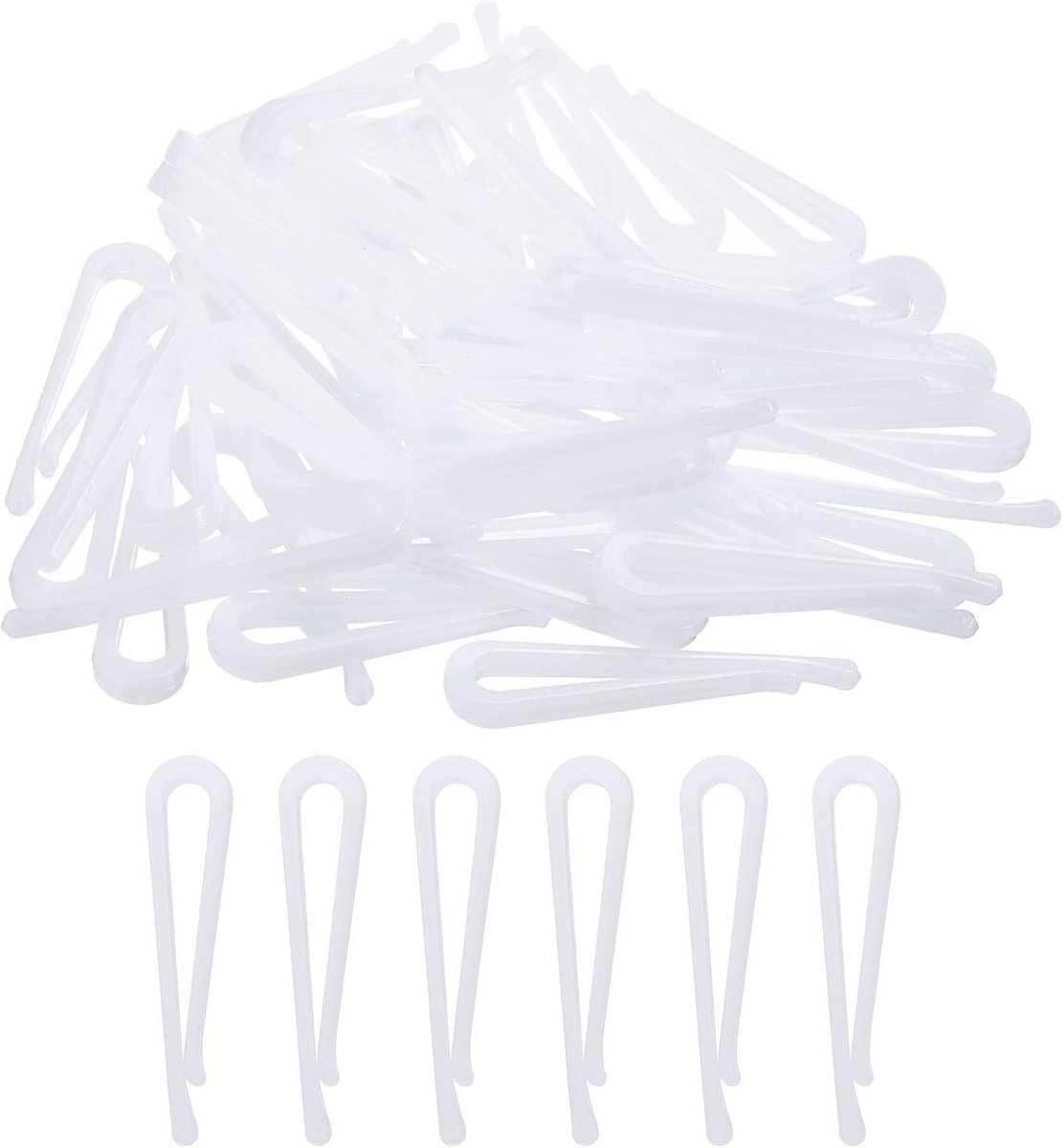 60 stuks witte kunststof krokodillenclips 3,61 cm - duurzaam voor kleding en accessoires