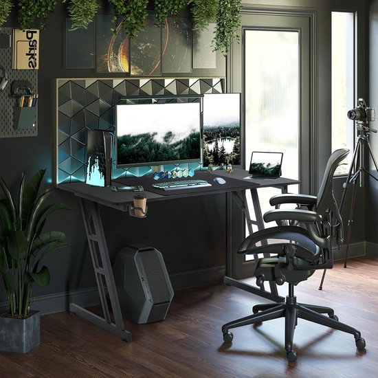 Gamingtafel 160 cm - Koolstofvezel Tafelblad - Ergonomisch Bureau - Zwart van Merkloos — afbeelding 2