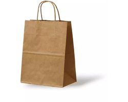 Bruine Kraft Tas (Medium) - Papieren Tassen - 24x12x31 cm - 50 Stuks