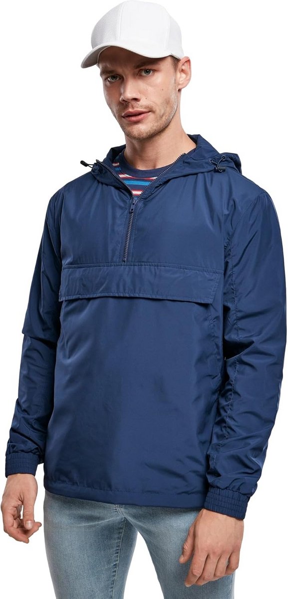 Urban Classics Basic Pull Over Jacket mannen jas donkerblauw