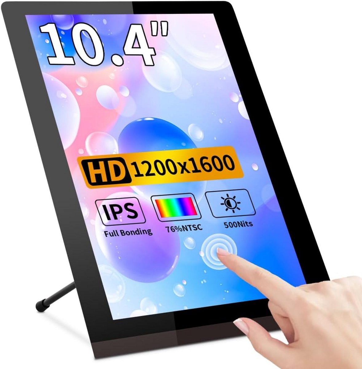 10,4 inch draagbare touchscreen monitor - 1200 x 1600 resolutie - mini HDMI display met optische bonding technologie