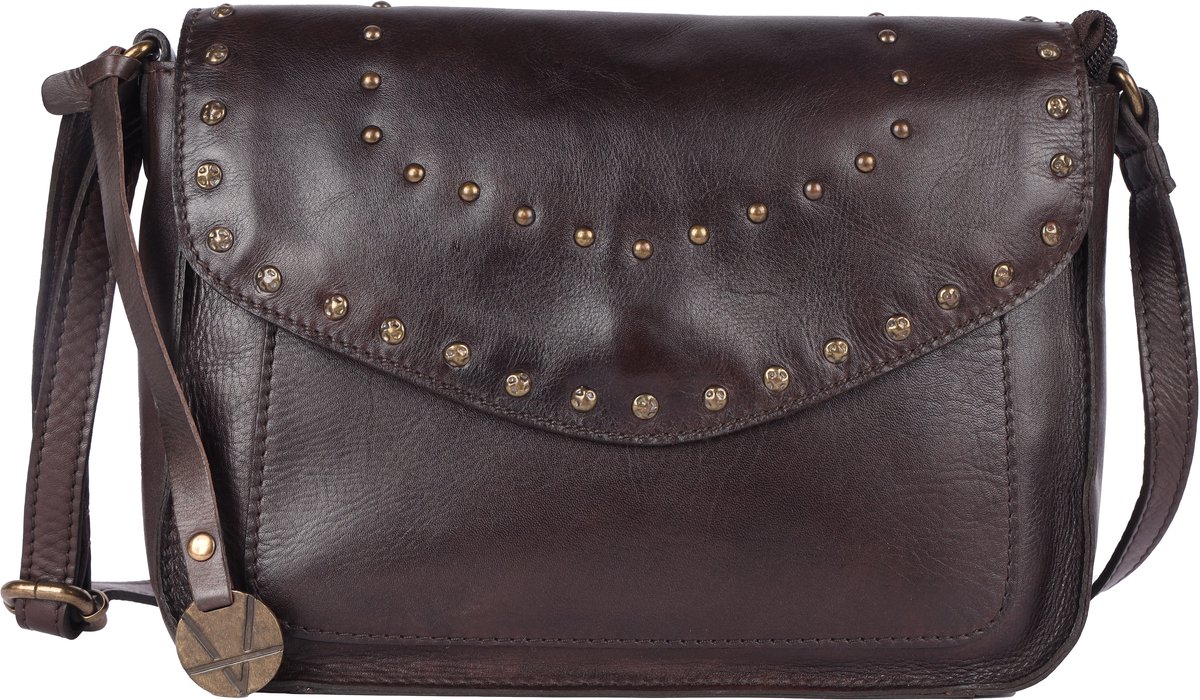 Echte Italiaanse Leren Boho Crossbody Slingtas met Studs – Stijlvol, Duurzaam & Perfect voor Dagelijks Gebruik voor Dames