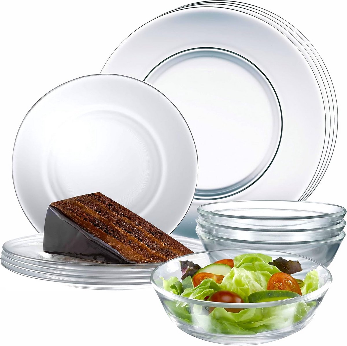 6-delige Ovenschaal Set van Borosilicaatglas met Deksel - Oven- en Magnetronbestendig