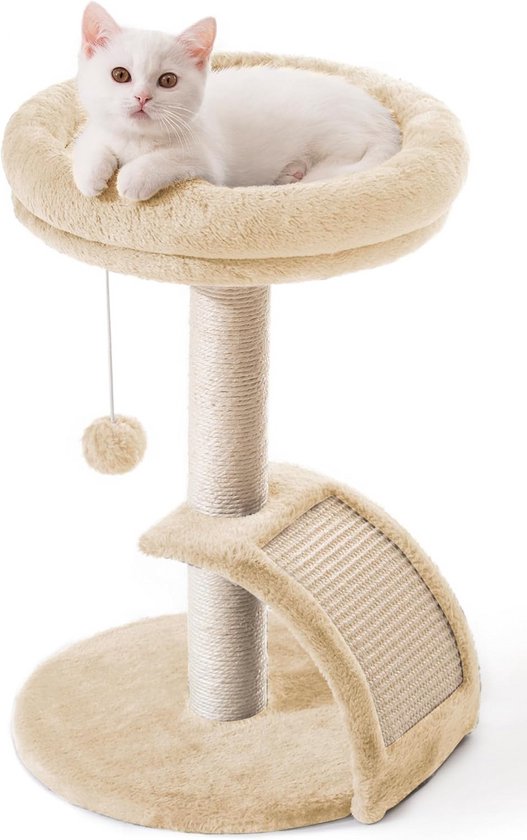 COSTWAY Krabpaal voor katten, 104 cm, klein, kattenkrabpaal met