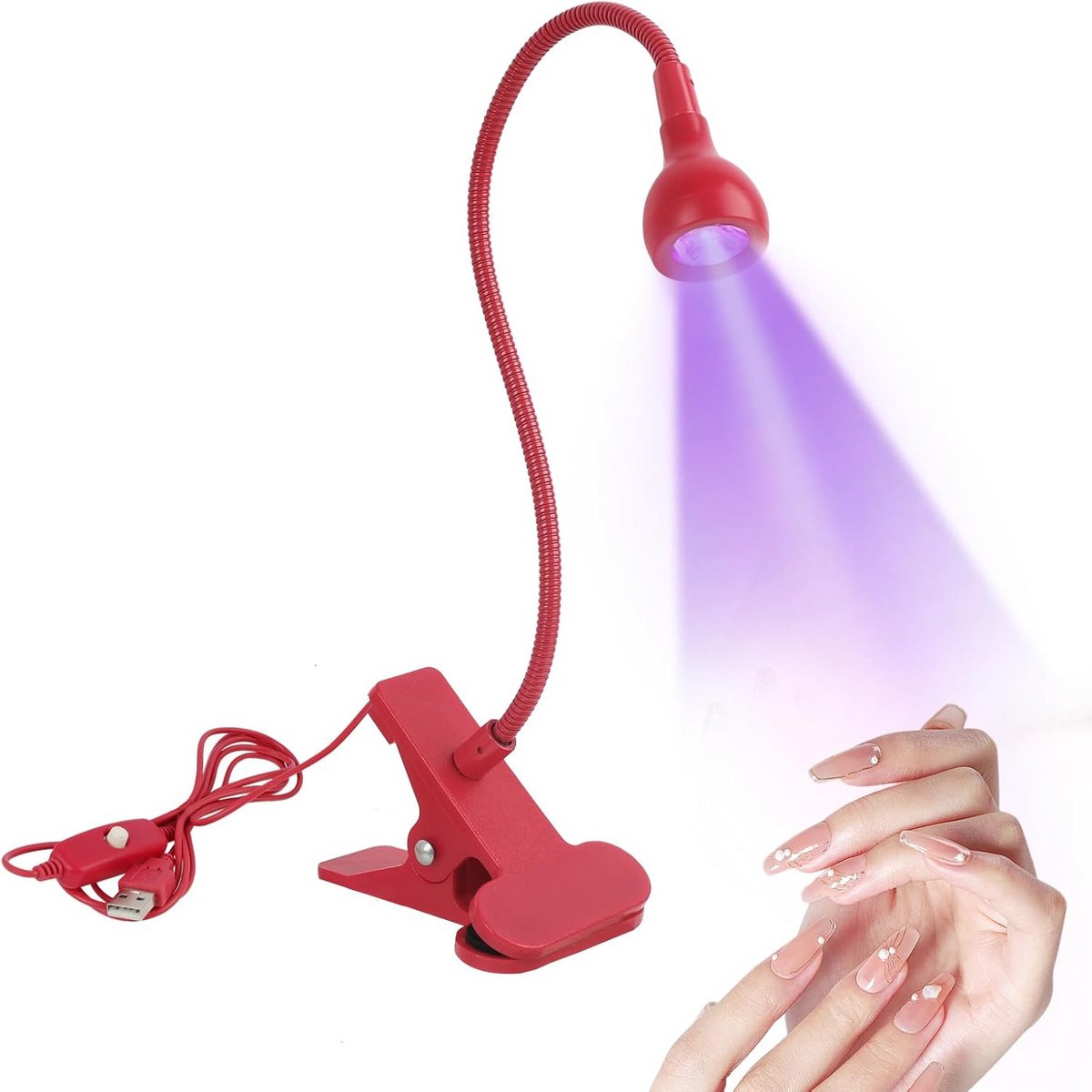 Mini UV Nagellamp 5W met 4 Intensiteiten voor Gelnagels en Uitharden Nagellak