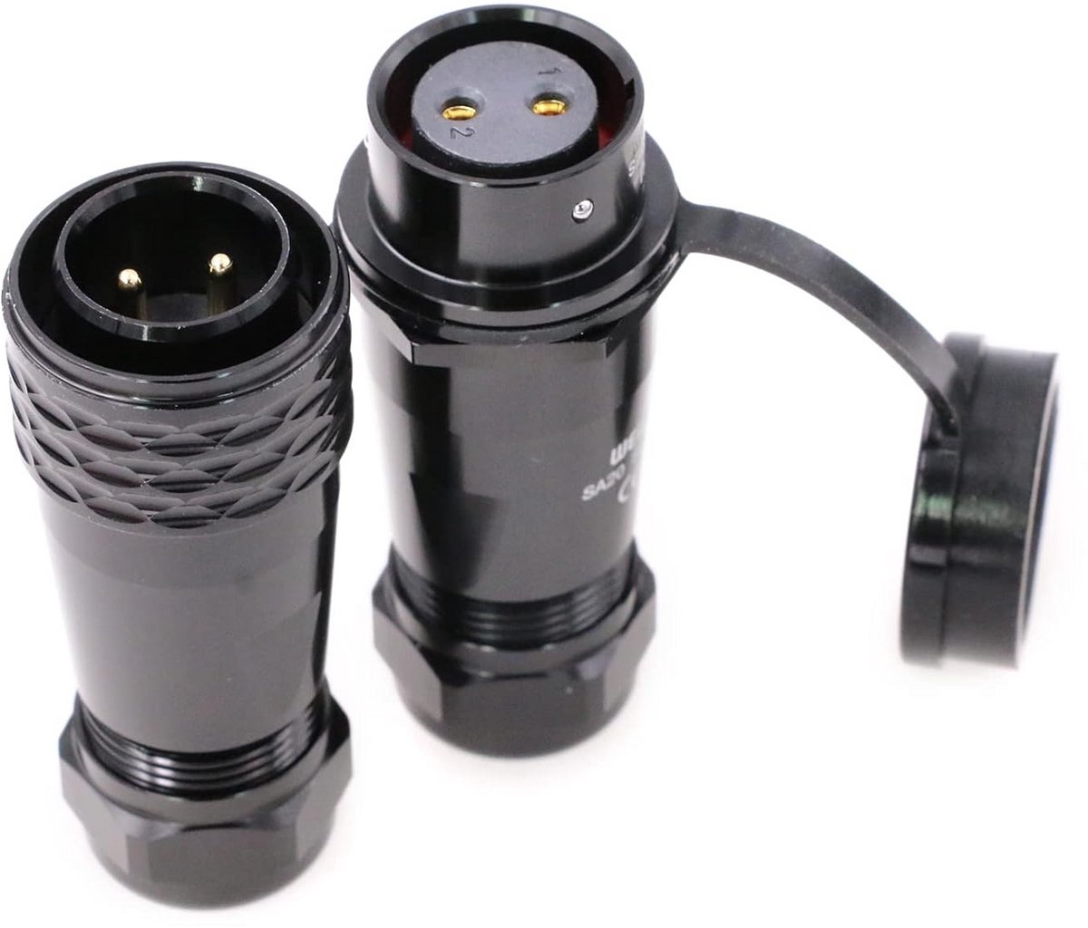 Waterdichte 2-pins Stekker en Sokkel Set voor Elektrische Aansluitingen - Push Pull Luchtvaart Connector