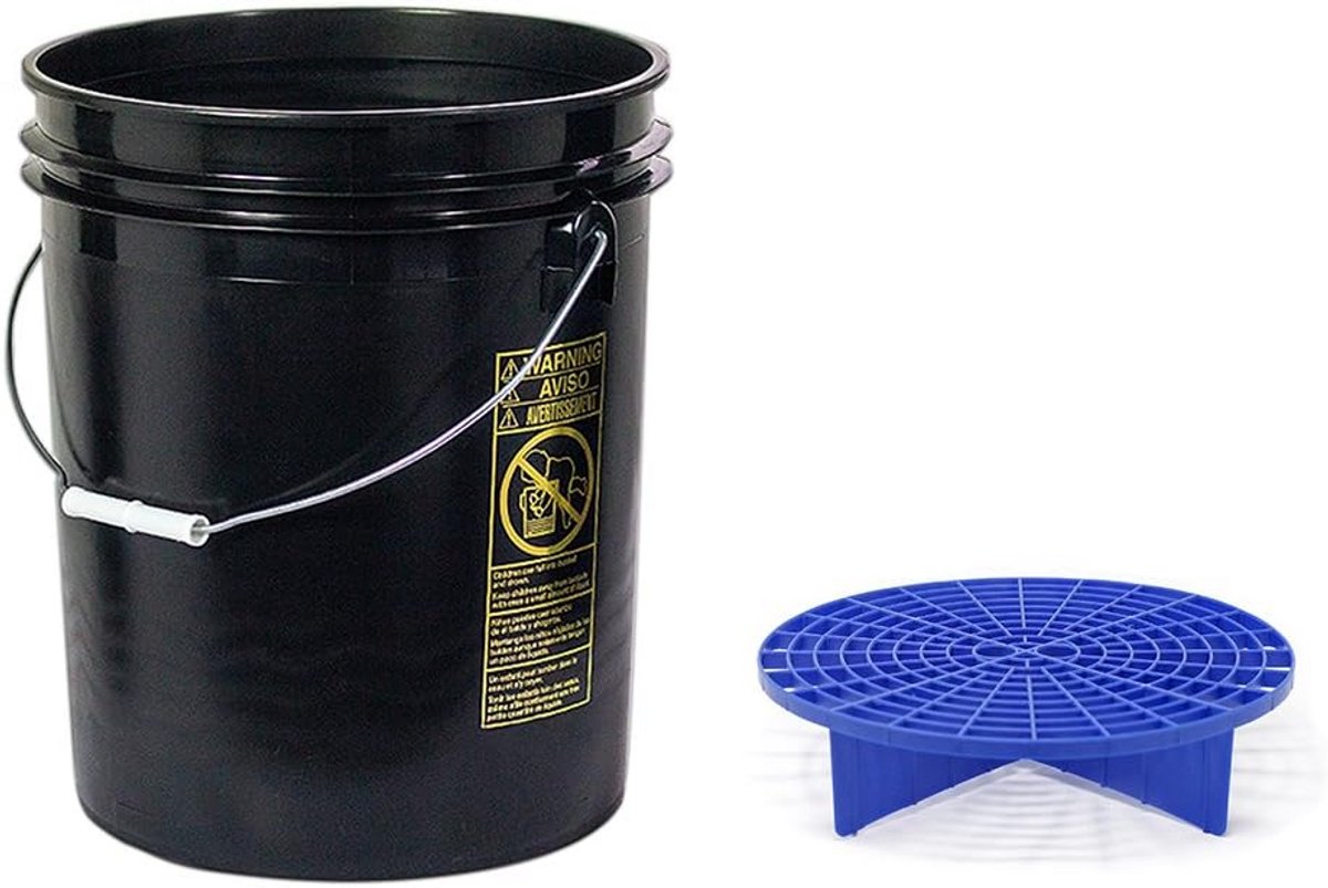 Auto Wasset met 2 Emmer Set (19L & 12.5L) en Grit Guard Inzet