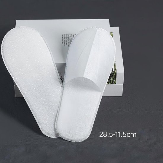 Wit, antislip, niet-geweven badslippers, maat 28.5-11.5cm.