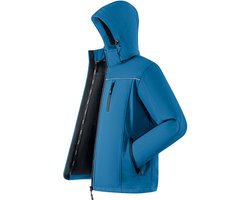 BUBW® Windjack - Outdoorjas - Heren & Dames Windjack - Softshell Jas 4 Seizoenen - Tussenjas - Winddicht - Waterdicht - Fleece Gevoerd -Lichtgewicht - Ademend - Maat XL - Blauw