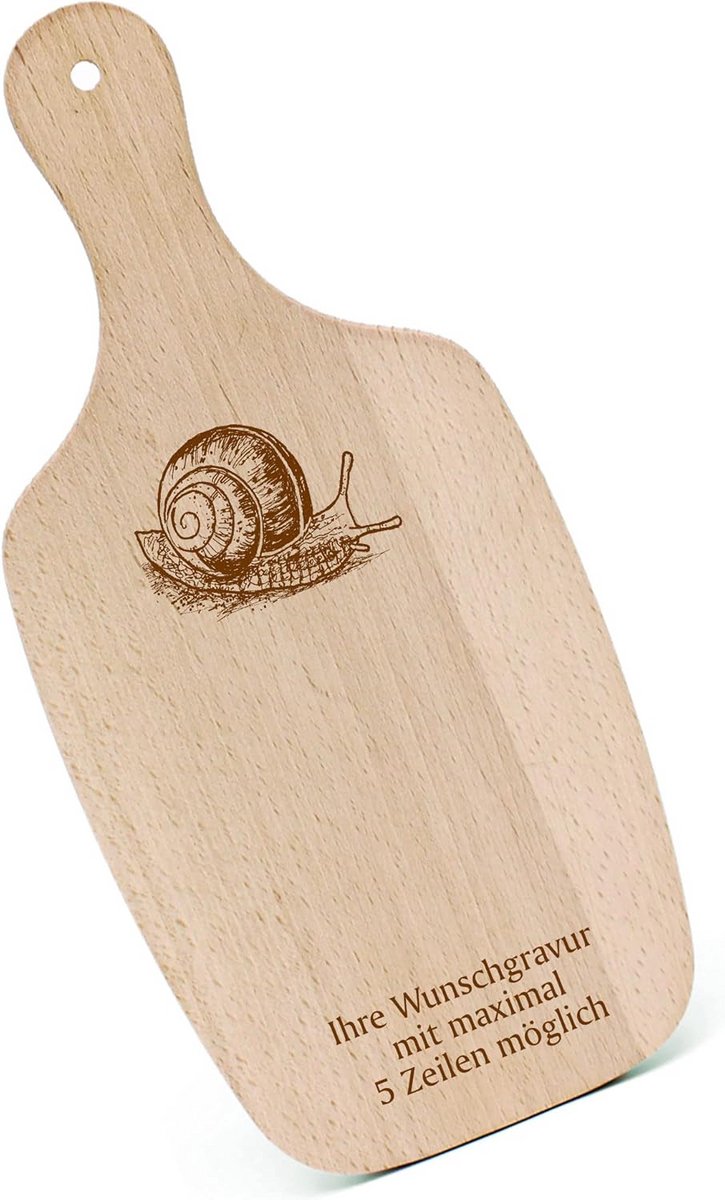 Houten Serveerplank met Slak Motief en Handvat - Beukenhout Ontbijtplank
