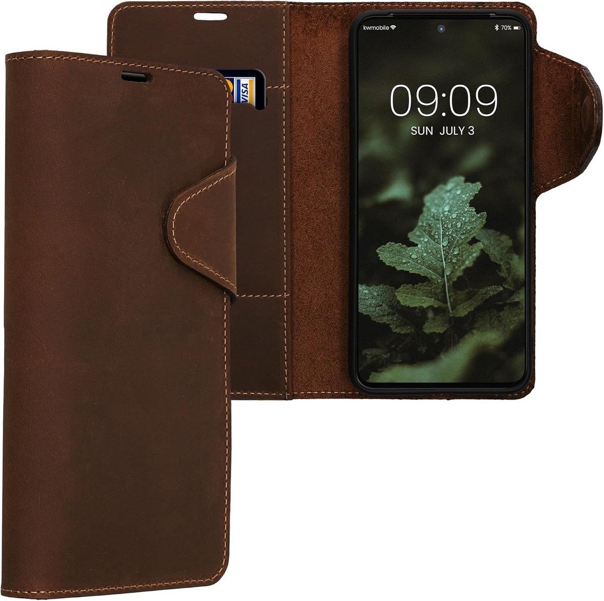 Hoesje met Pasjeshouder en Standaard voor Google Pixel 8 Pro - Wallet Telefoonhoesje Bruin