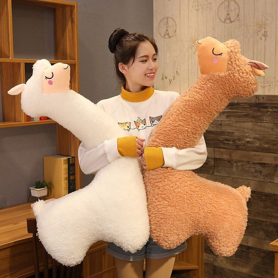 Groot Alpaca Knuffeldier en Sierkussen - Pluche Speelgoed voor Kinderen en Baby's — afbeelding 5