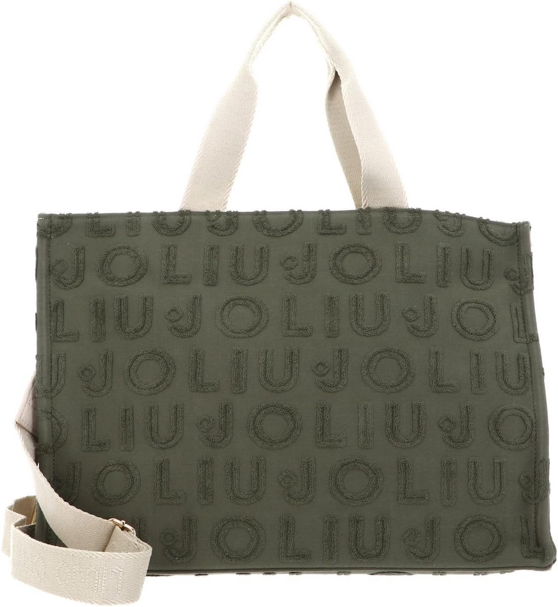 Grote Dames Shopper Tas in Legergroene Jacquard Stijl