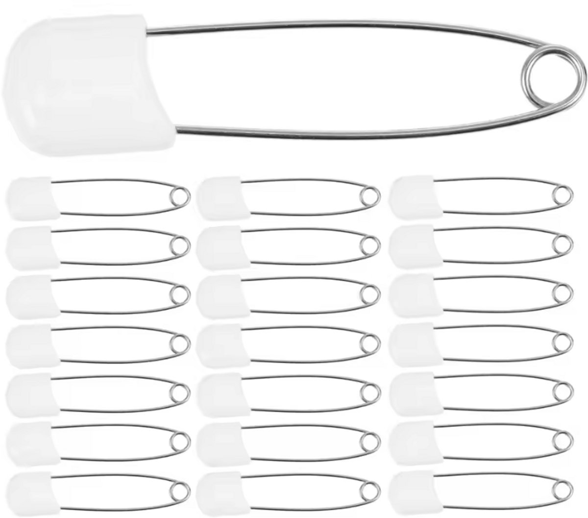 speciale Veiligheidsspelden - Veiligheidsspeld met Beschermkap - Wit - 5,4 CM - LuierSpeld - Veilige speld - 10 stuks - Beveiligde speld - Universeel - CHPN