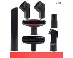 7-delig stofzuiger hulpstukken set - geschikt voor Miele - AEG - Karcher - Bosch - Numatic - Nilfisk - meubelborstel - spleetzuigmond - stofzuigermond - stofzuigermondstuk - stofzuigervoet - borstel - universeel zuigmond