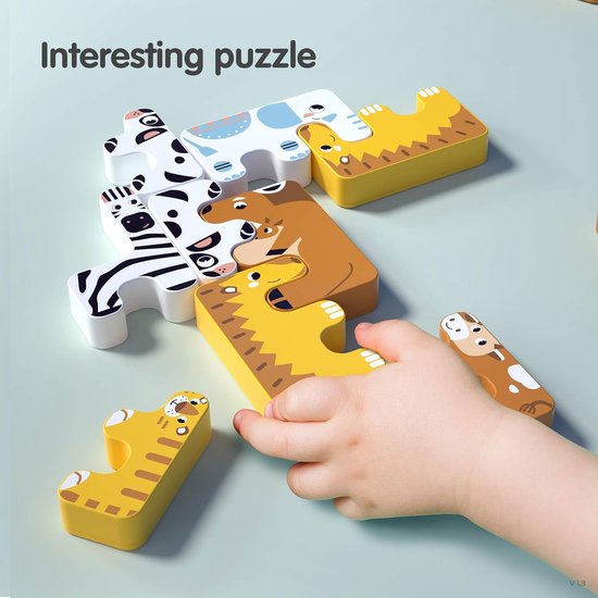 Stapelen Games Speelgoed Kinderen Montessori Dierenbalans Blokken Games Peuter Educatief Stapelen Hoge Bouwsteen Speelgoed voor 3 4 5 6 Jaar Oude Kinderen Baby's Volwassenen Jongens Meisjes (15 stuks) — afbeelding 3