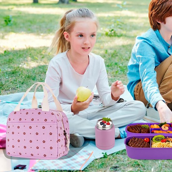 Koeltassen - Lunchtas - Handvat Riem - Koeltas - Lunch Bag - Geïsoleerde Koeltas - Picknicktas - 25.5*21*17cm - Geschikt voor werk, kantoor, reizen en picknicks（Wit） van Merkloos — afbeelding 4
