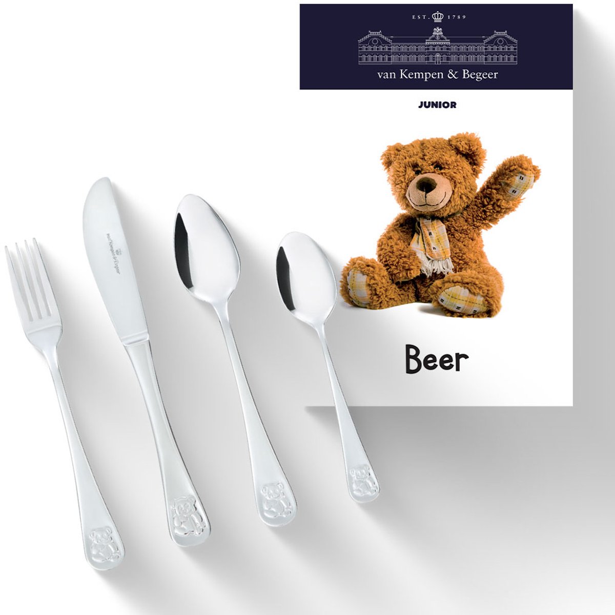 Van Kempen en Begeer Kinderbestek Beer 4 delig