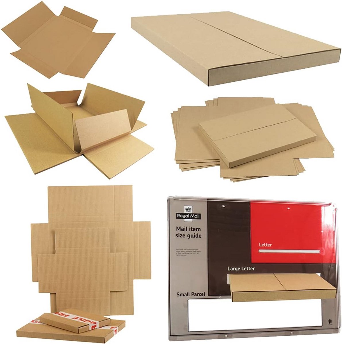 Bruine kartonnen postdozen in diverse maten, geschikt voor cadeaus en documenten, 100% gerecycled karton